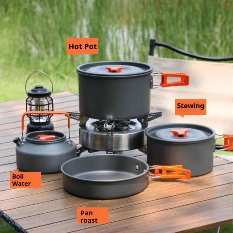Camping Cooking Easy - Pote portátil de grande capacidade, conveniente,