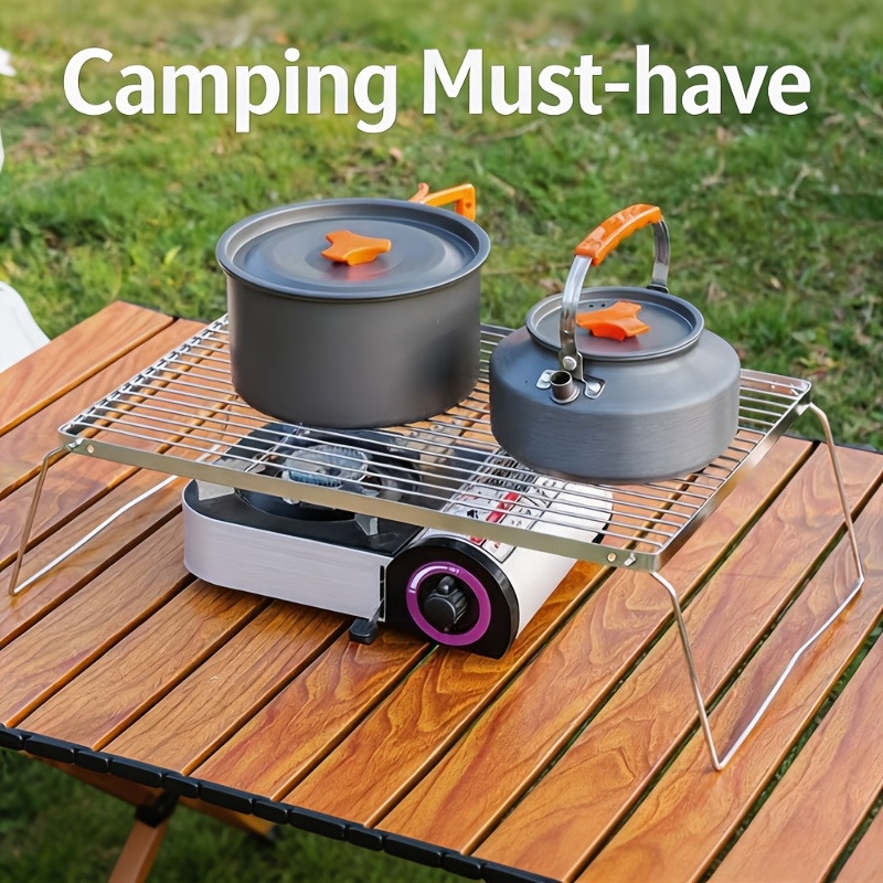 Camping Cooking Appliances - Suporte Portátil Dobrável de Aço Inoxidável