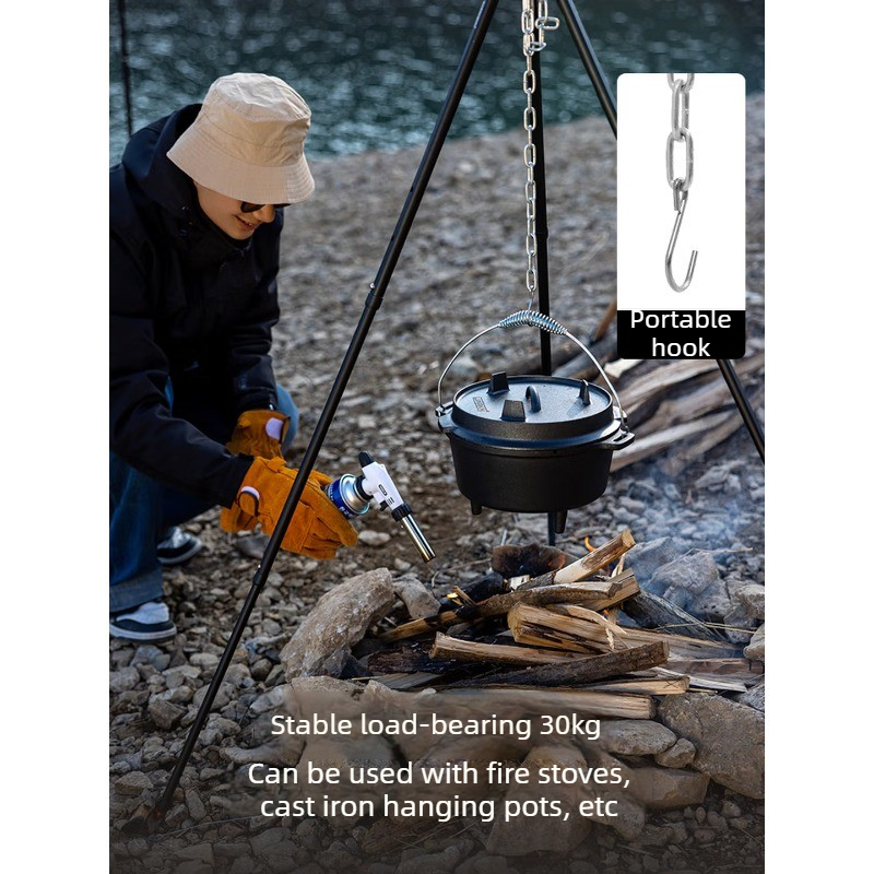 Camping Cooking Pot Tripod - Suporte de Panela Suspenso em Liga