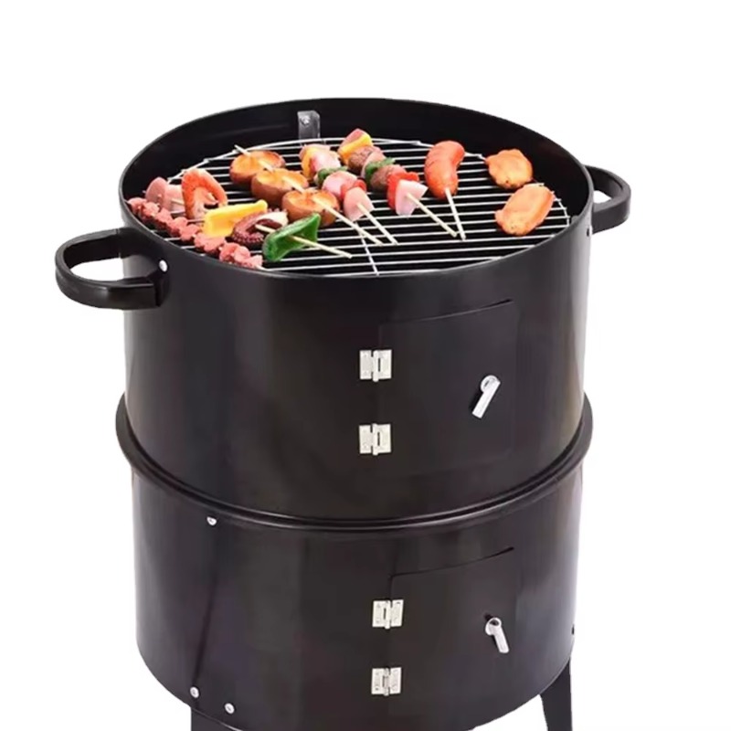 Camping Double Cooking Stove - G3 churrasqueira redonda fogão a carvão