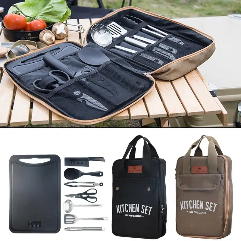 Camping Cooking Roll - Conjunto de Utensílios de Cozinha para