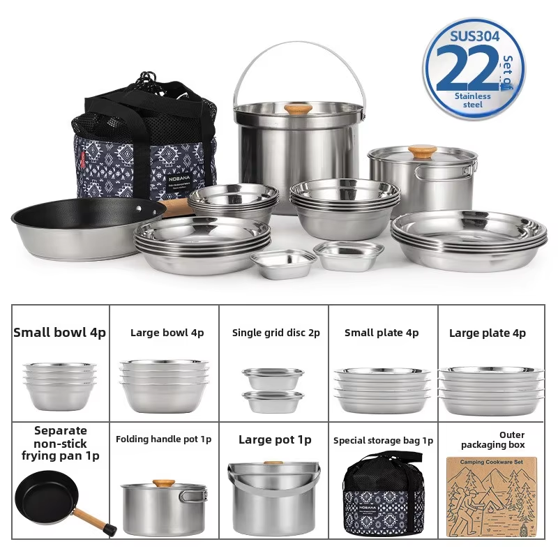 Camping Cooking Rack - Nobana mais novo conjunto de panela