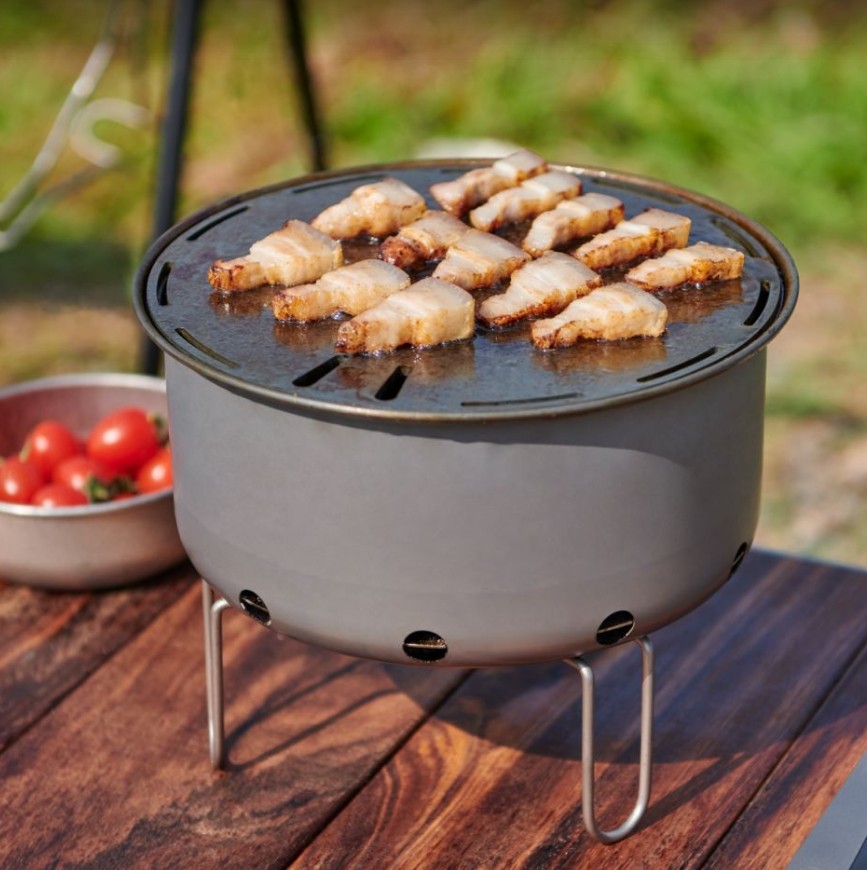Camping Cooking Flat Top - Ao ar livre titânio portátil plana