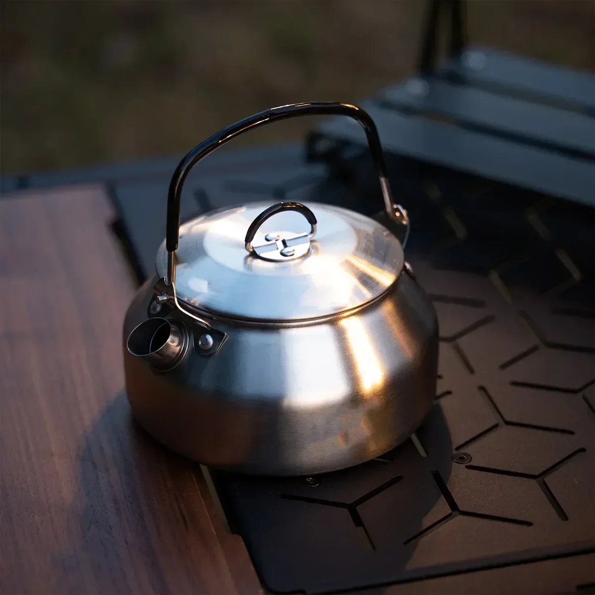 Camping Cooking Tin - Chaleira de aço inoxidável 0,8l portátil