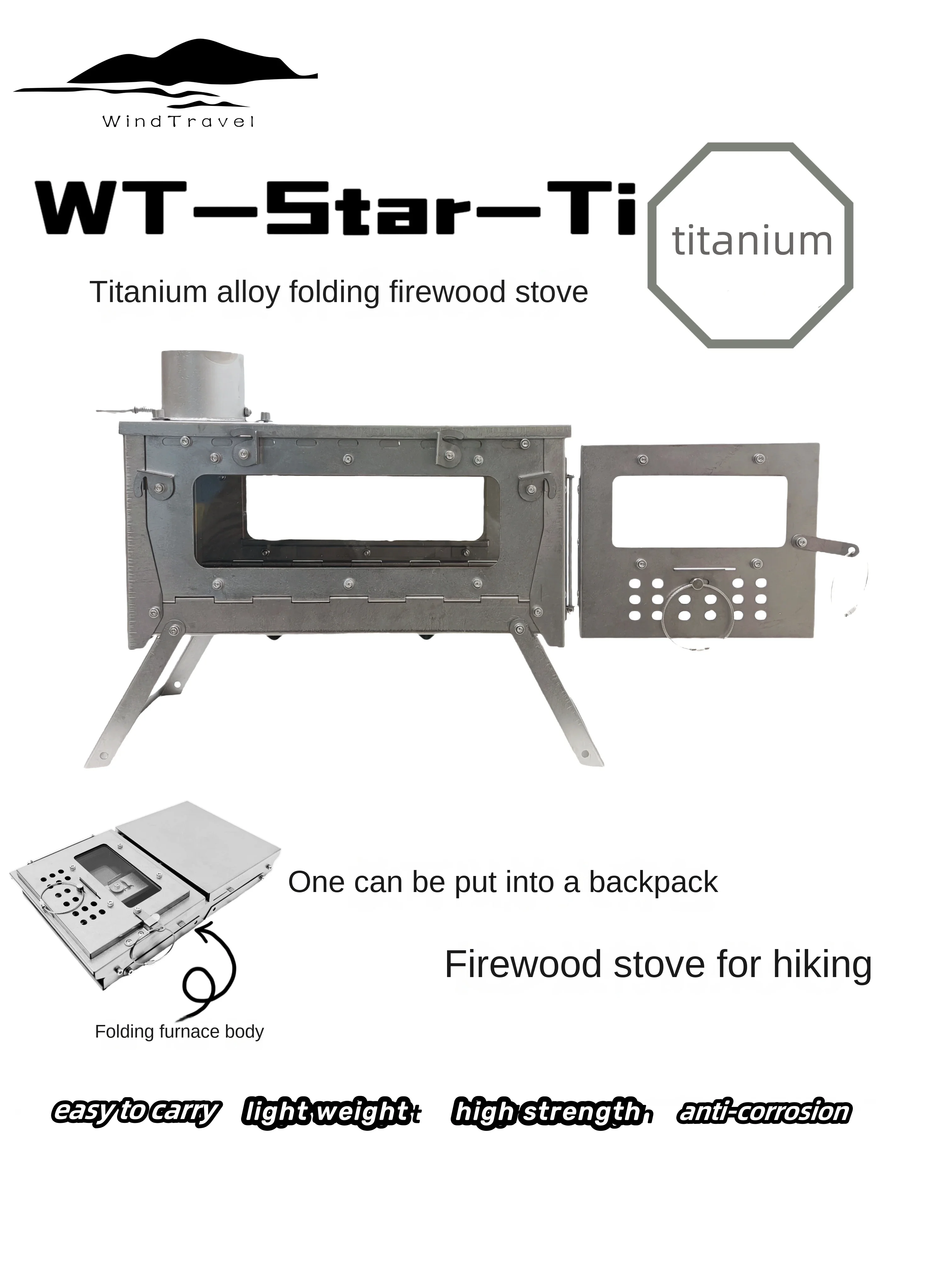 Camping Cooking Hob - WT Star Ti Liga de Titânio