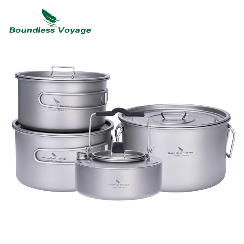 Camping Cooking Pot Set - Conjunto de Panelas de Titânio Boundless