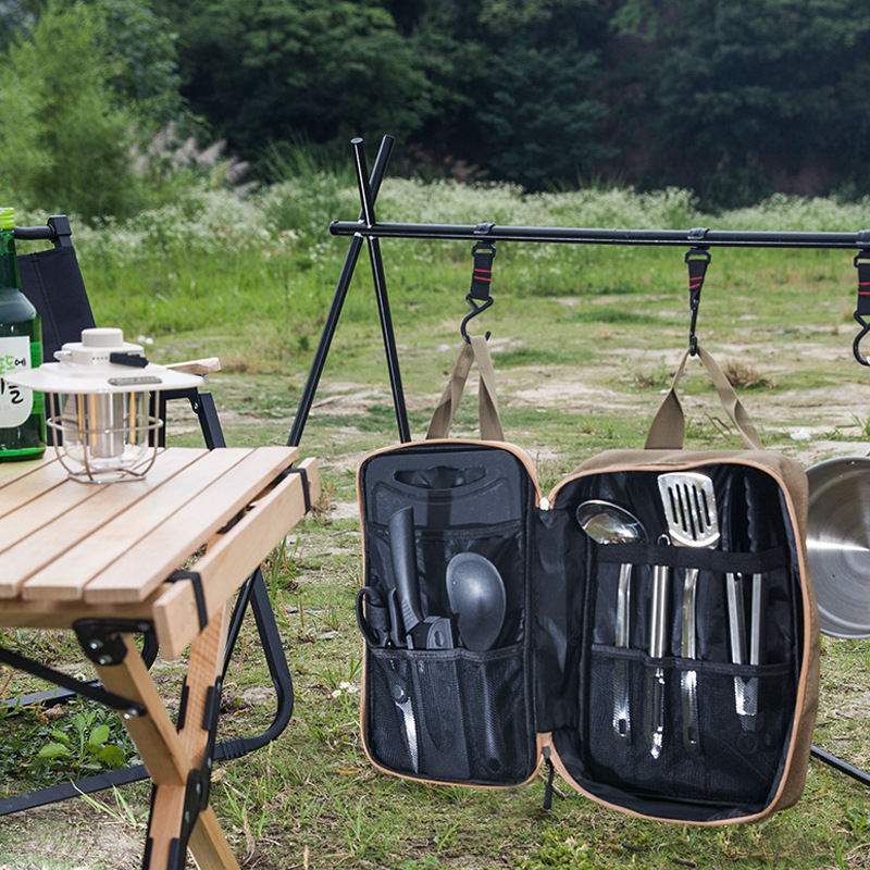 Conjunto de Utensílios de Cozi - Camping Cooking Rack avaliação e preço