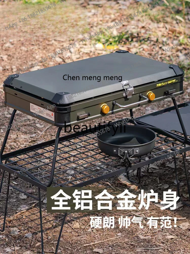 Z189 grelha a gás de cabeça du - Camping Double Cooking Stove avaliação e preço