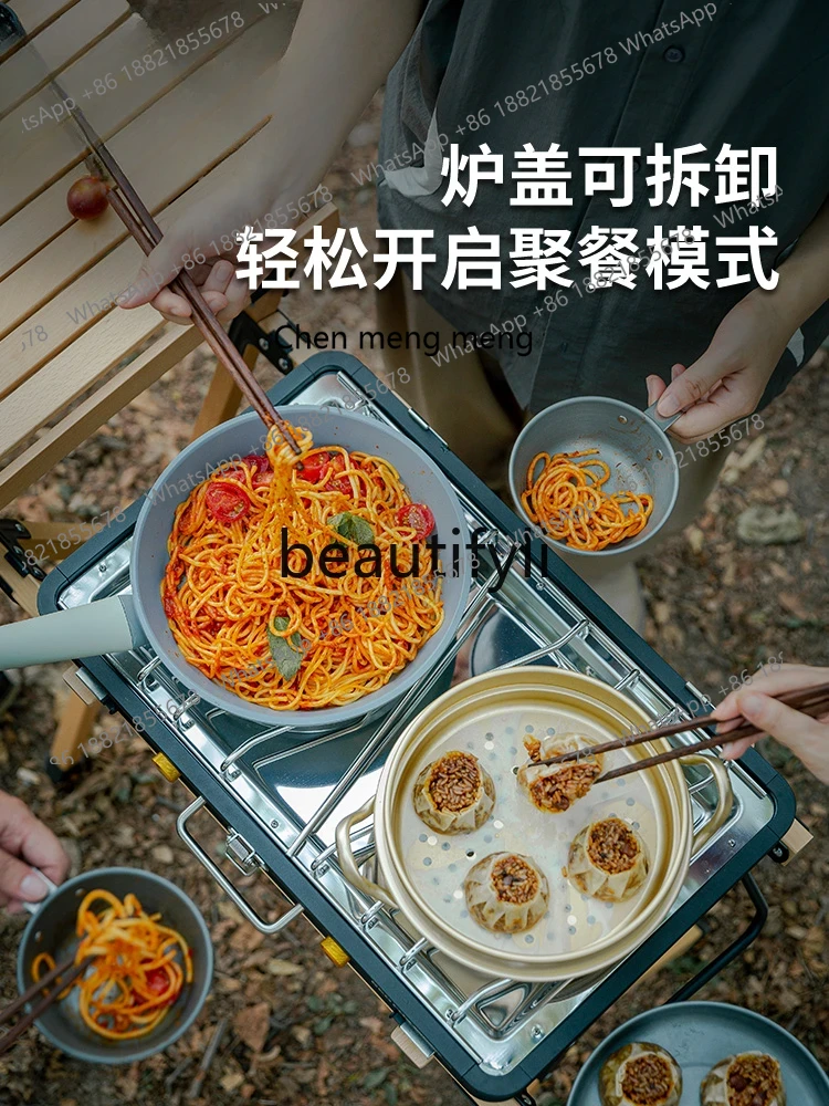 Z189 grelha a gás de cabeça du - Camping Double Cooking Stove avaliação e preço