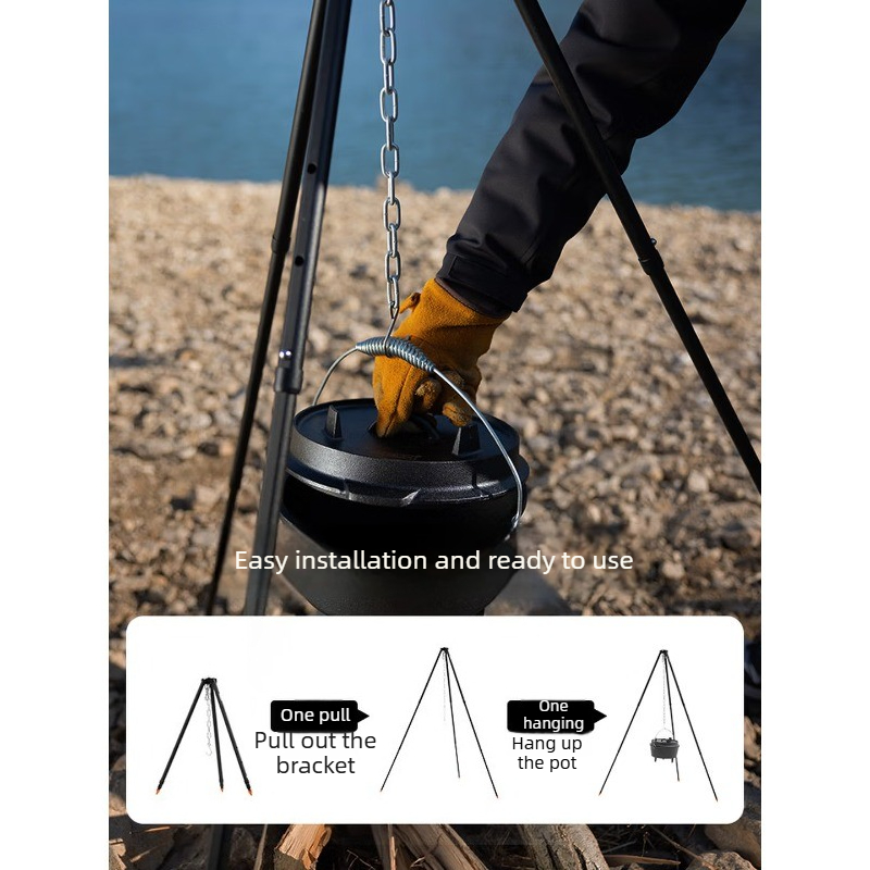 Suporte de Panela Suspenso em  - Camping Cooking Pot Tripod avaliação e preço