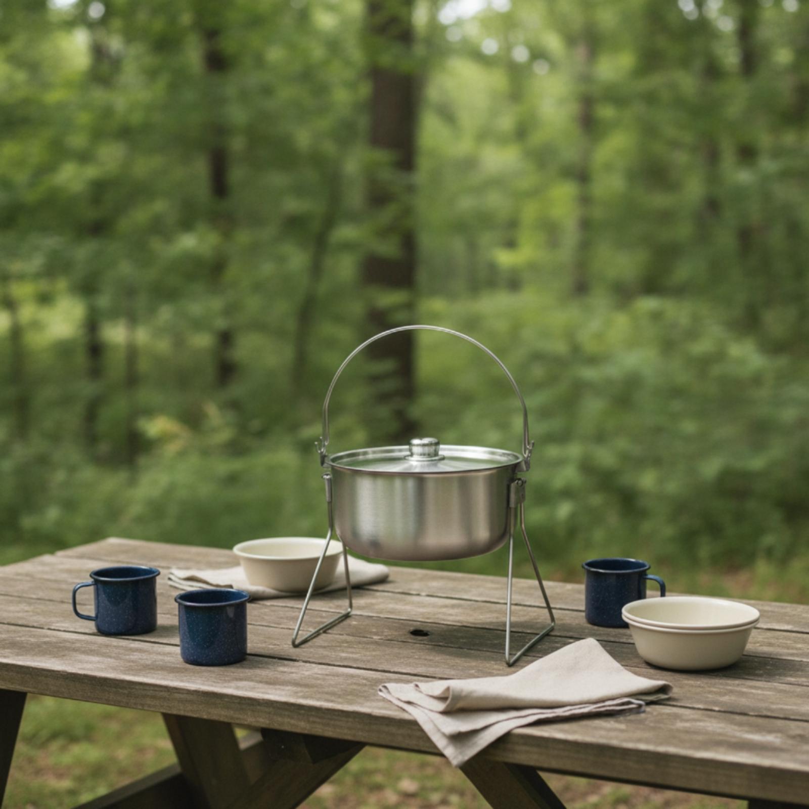 Panela de Camping em Aço Inoxi - Camping Cooking Pot Tripod avaliação e preço