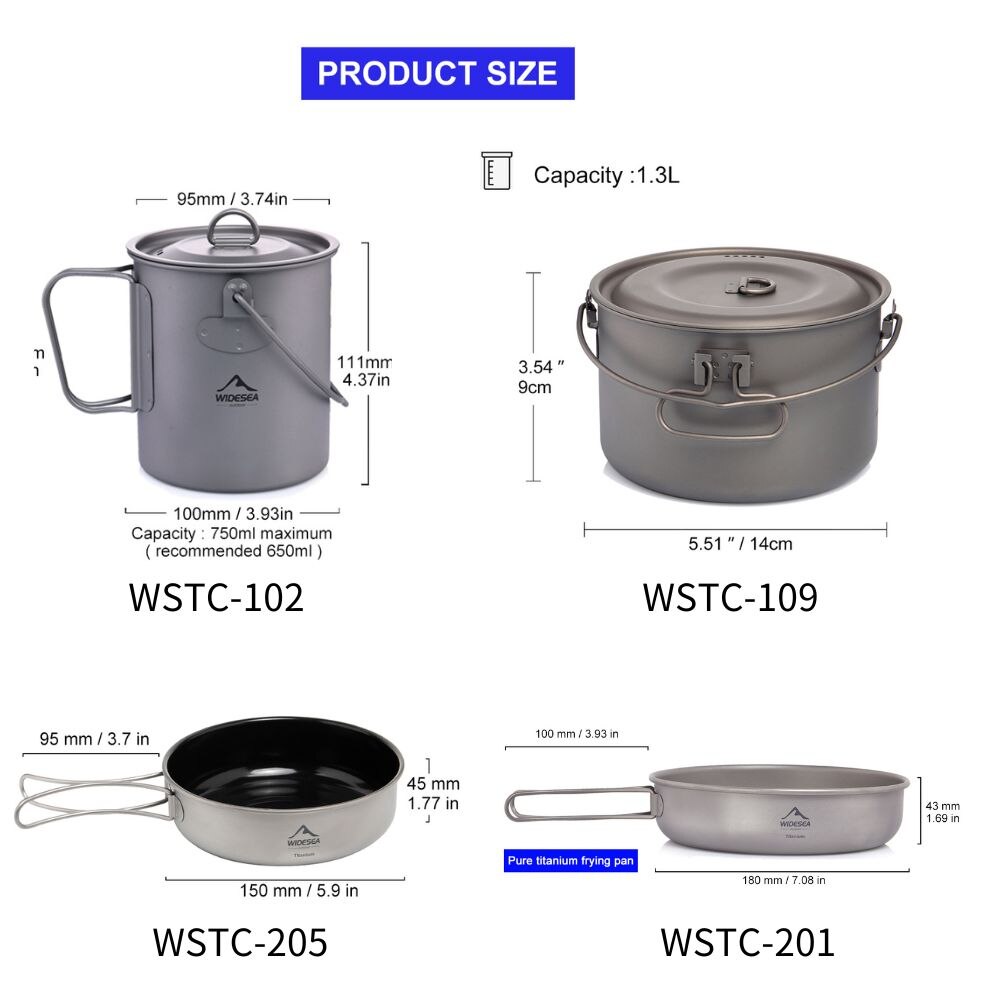Widesea-Conjunto De Panelas De - Camping Cooking Roll avaliação e preço