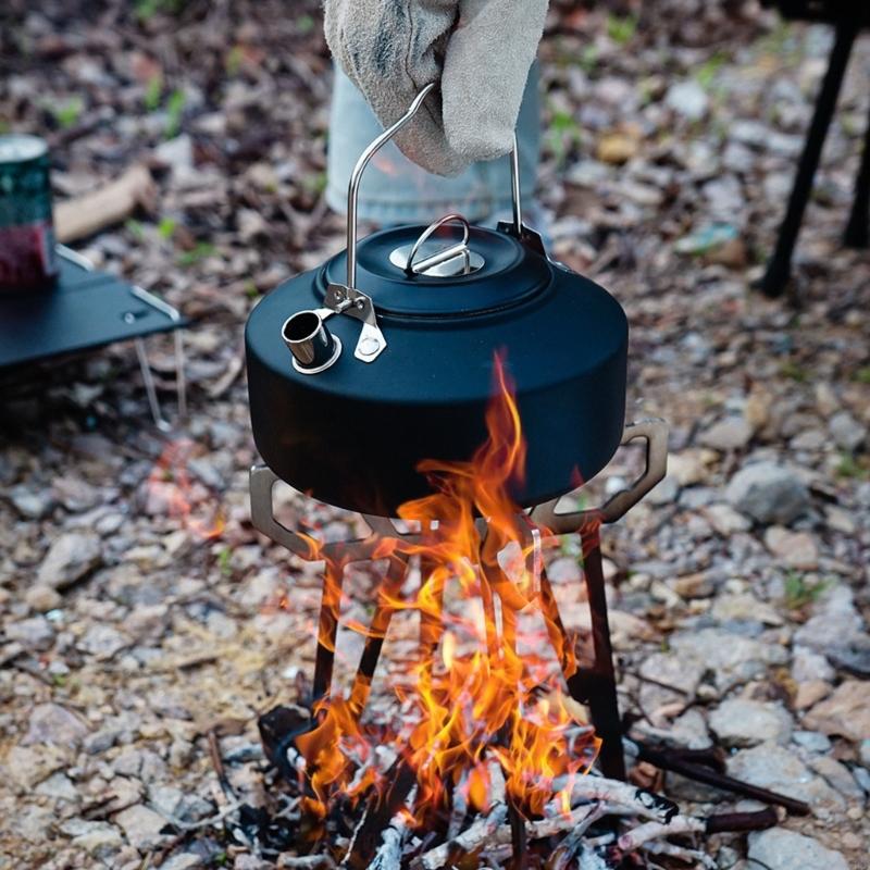 55 Base fogão dobrável para co - Camping Cooking Pot Tripod avaliação e preço