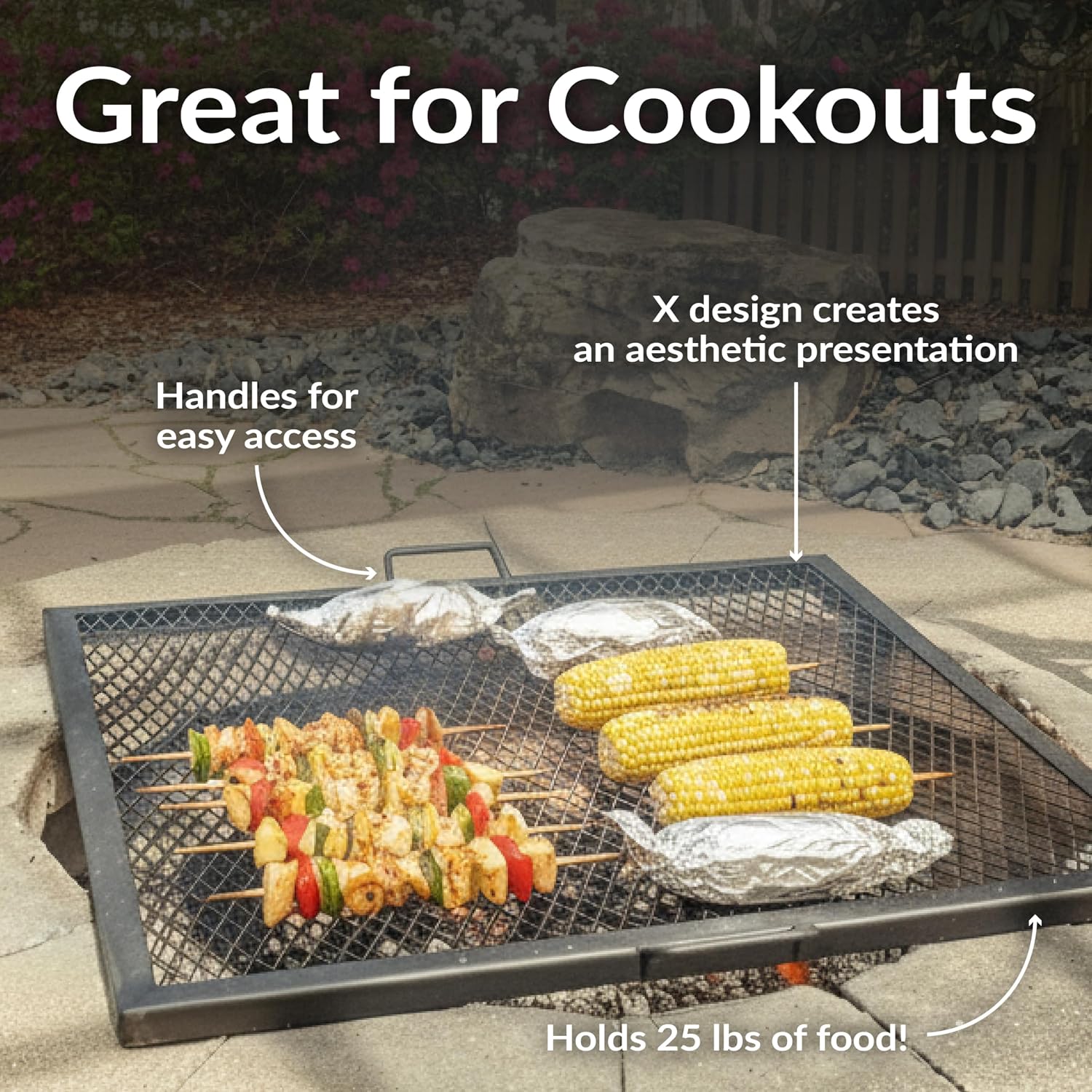 Grelha de Aço Reforçada Quadra - Camping Cooking Portable avaliação e preço