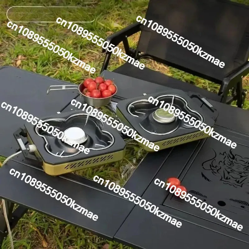 Fogão Portátil de Camping com  - Camping Double Cooking Stove avaliação e preço