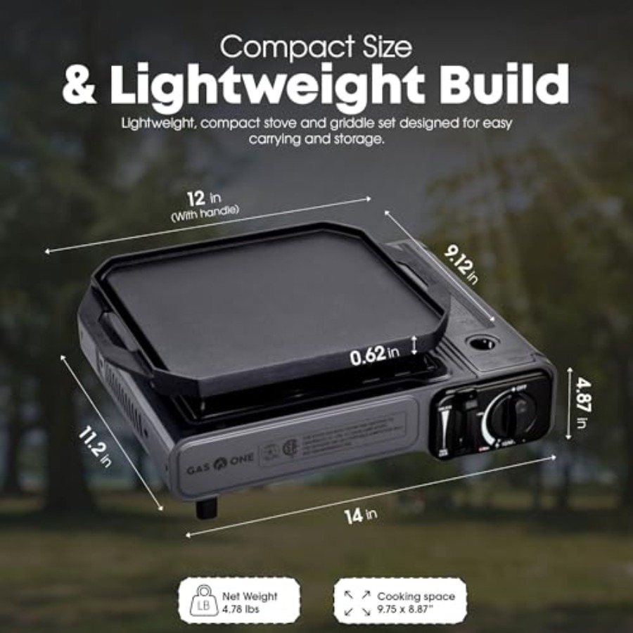Fogão a Gás Butano GasOne GS-1 - Camping Cooking Flat Top avaliação e preço