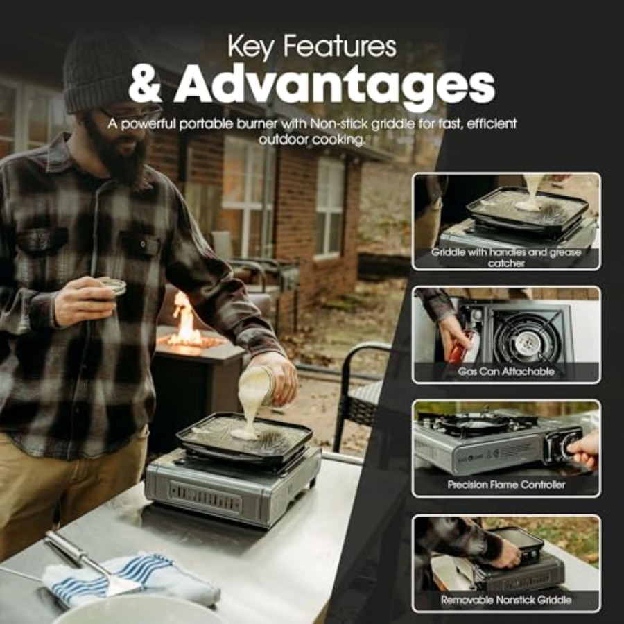 Fogão a Gás Butano GasOne GS-1 - Camping Cooking Flat Top avaliação e preço