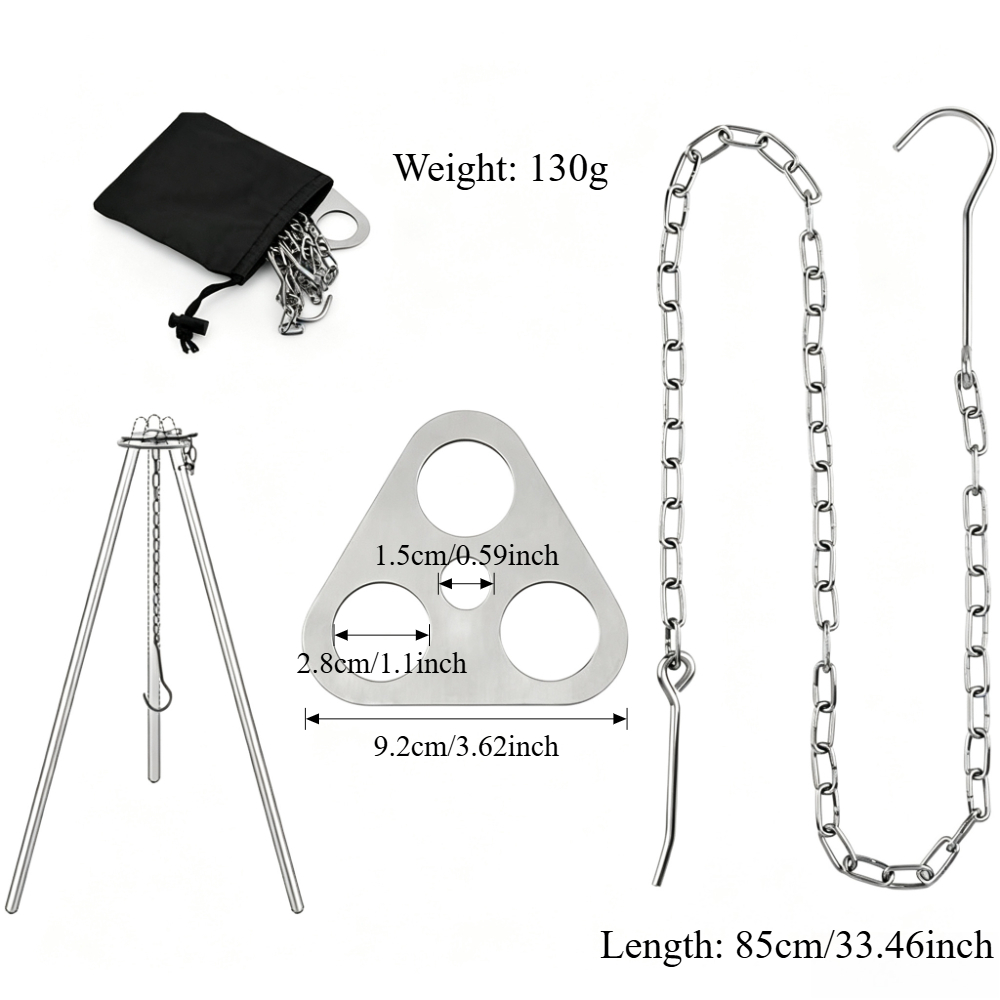 Tripé Ajustável para Acampamen - Camping Cooking Pot Tripod avaliação e preço