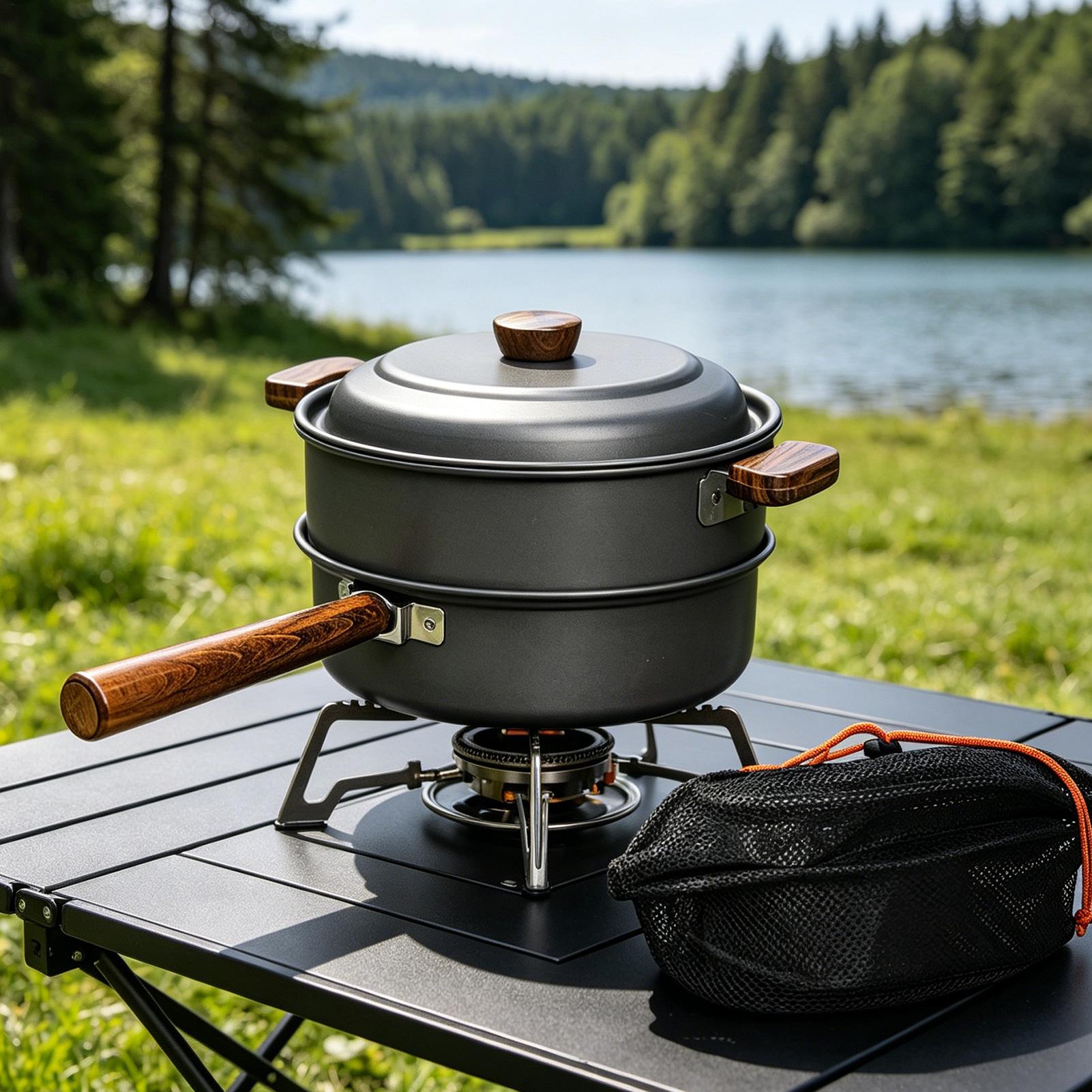 Panela de acampamento portátil - Camping Double Cooking Stove avaliação e preço
