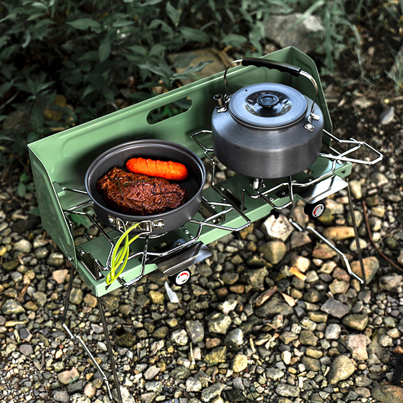 Fogão a Gás Portátil para Exte - Camping Double Cooking Stove avaliação e preço