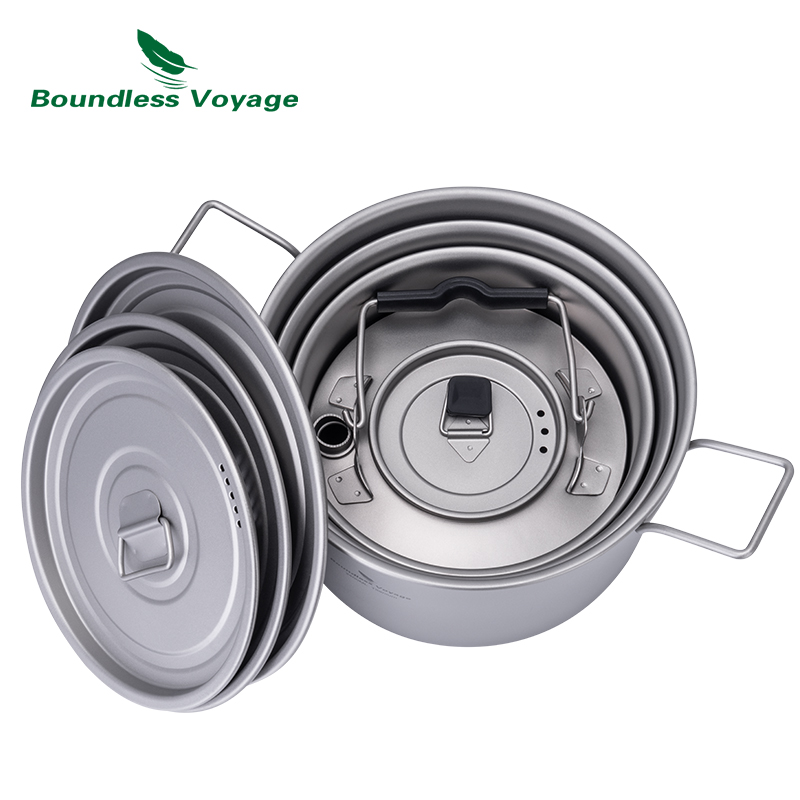 Conjunto de Panelas de Titânio - Camping Cooking Pot Set avaliação e preço
