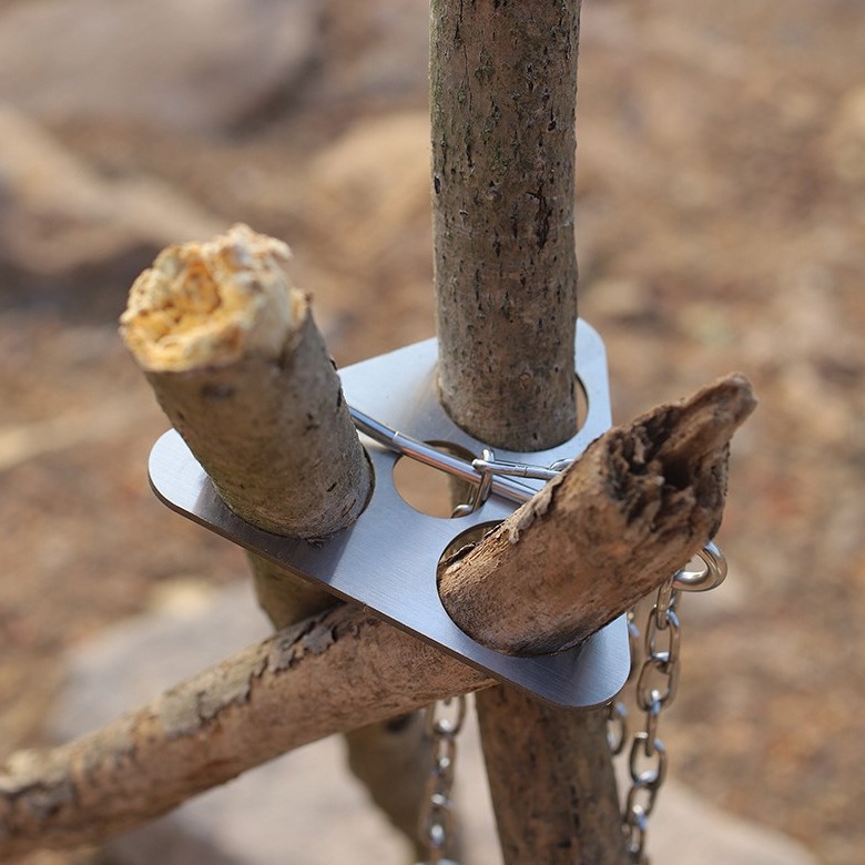 Tripé de Camping em Aço Inoxid - Camping Cooking Pot Tripod avaliação e preço