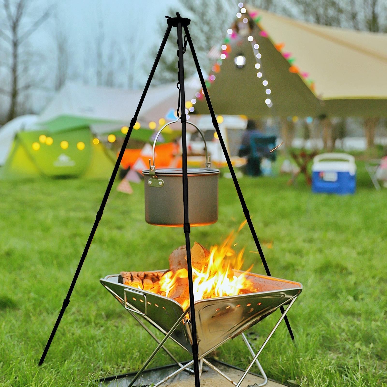 Suporte Tripé Grande para Fogu - Camping Cooking Pot Tripod avaliação e preço