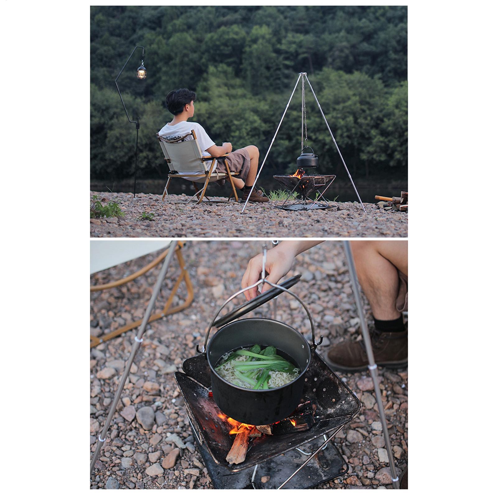 Suporte Tripé Grande para Fogu - Camping Cooking Pot Tripod avaliação e preço