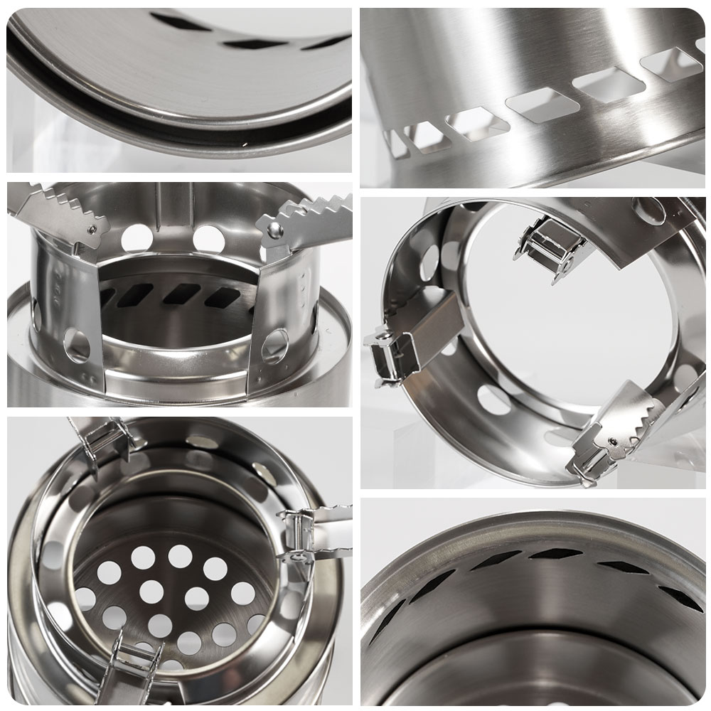 Fogão Portátil a Lenha para Ac - Camping Double Cooking Stove avaliação e preço