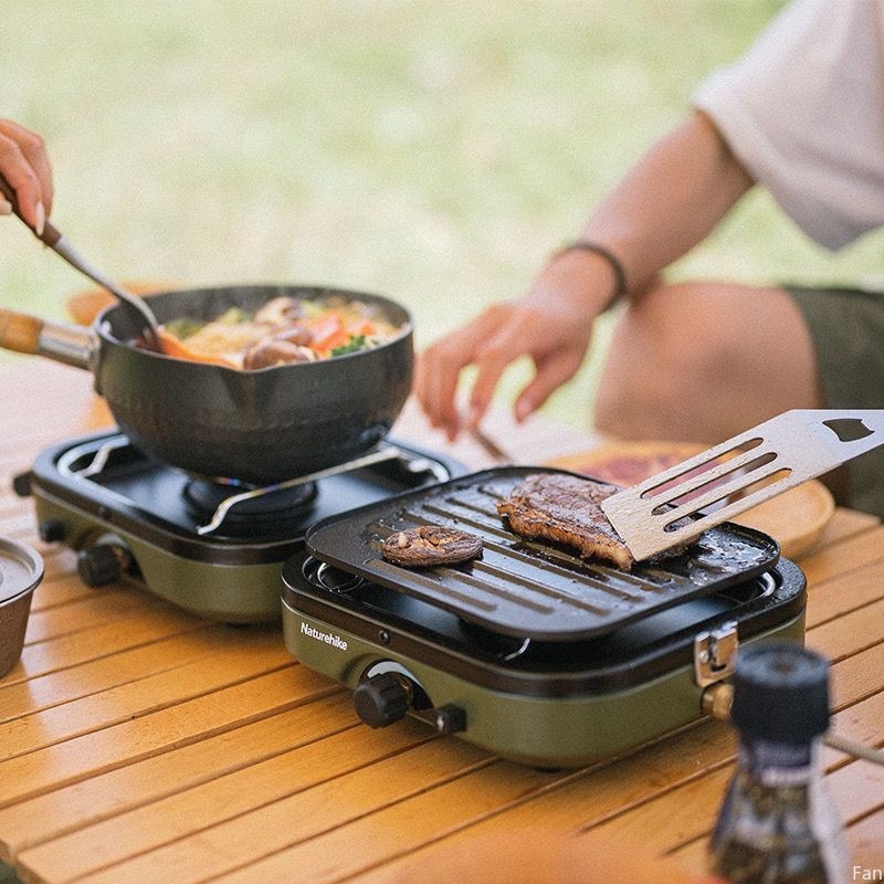 Naturehike fogão dobrável dupl - Camping Double Cooking Stove avaliação e preço