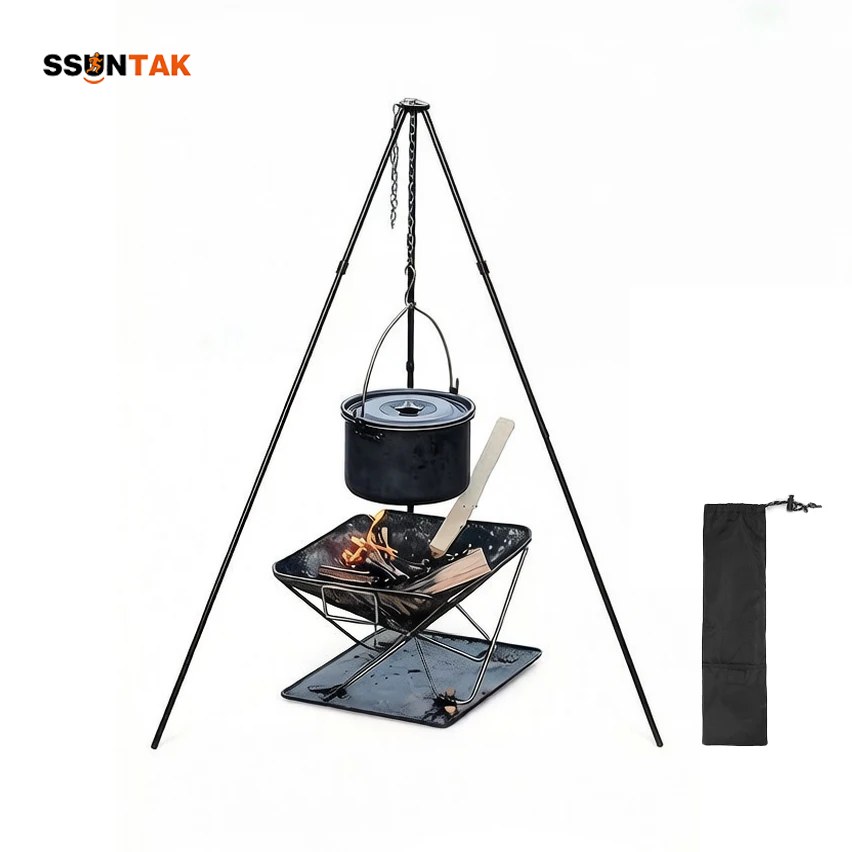 Suporte de Panela Portátil e D - Camping Cooking Pot Tripod avaliação e preço