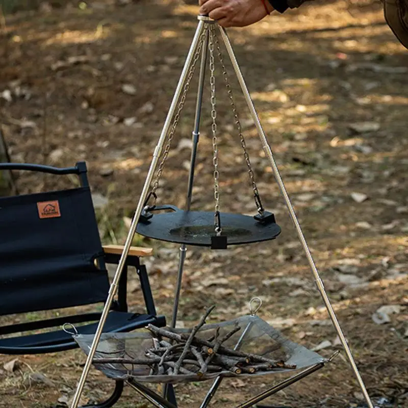 Suporte Triangular de Alumínio - Camping Cooking Pot Tripod avaliação e preço