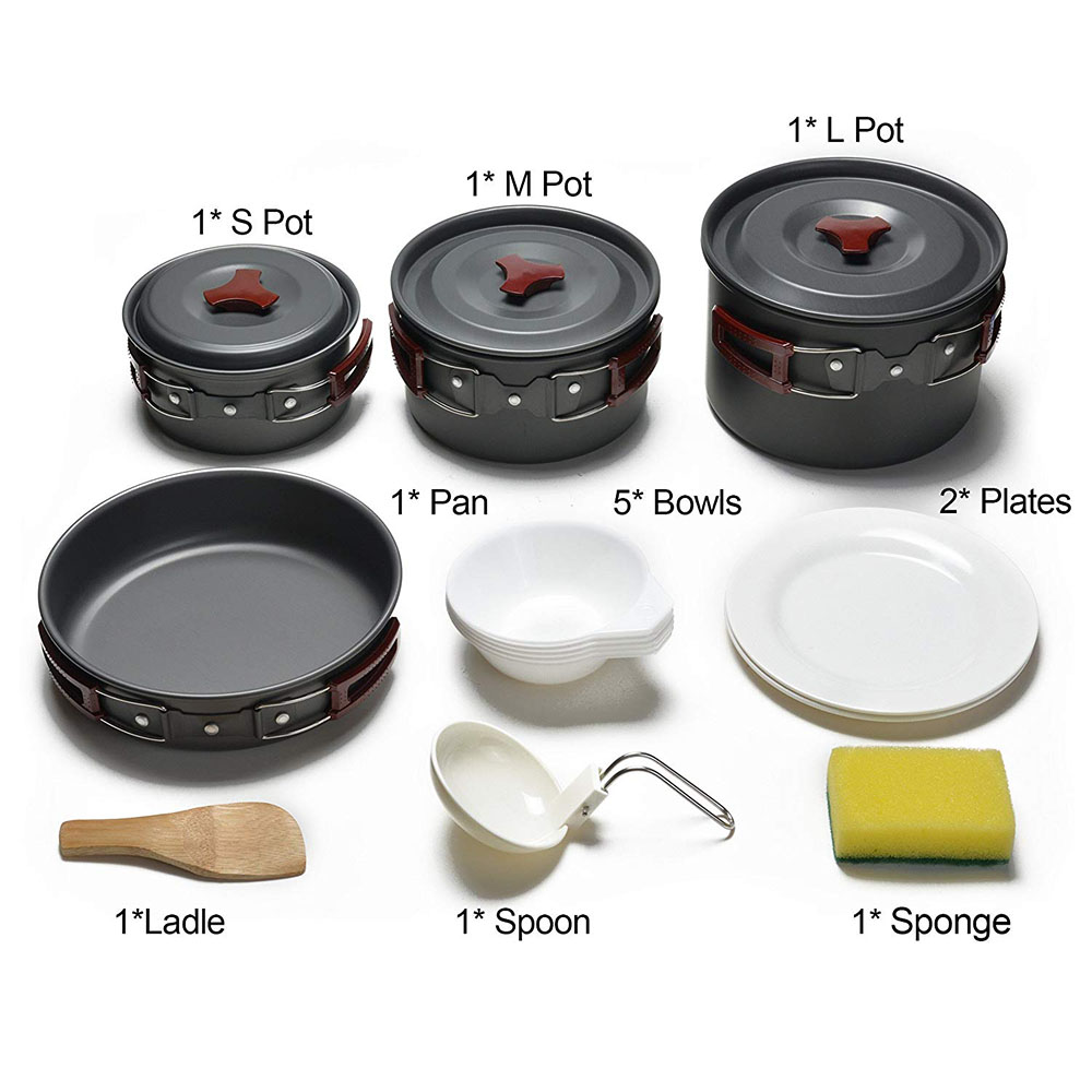 Kit de panelas para acampament - Camping Cooking Roll avaliação e preço