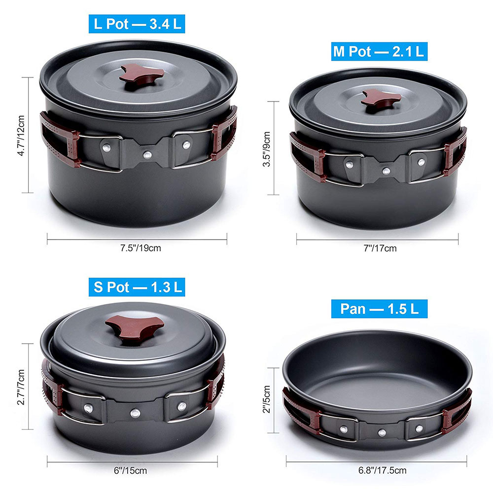 Kit de panelas para acampament - Camping Cooking Roll avaliação e preço