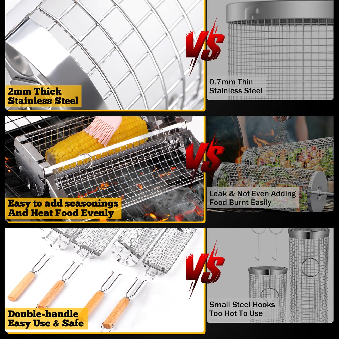 Buyies cesta de grelha rolante - Camping Cooking Roll avaliação e preço