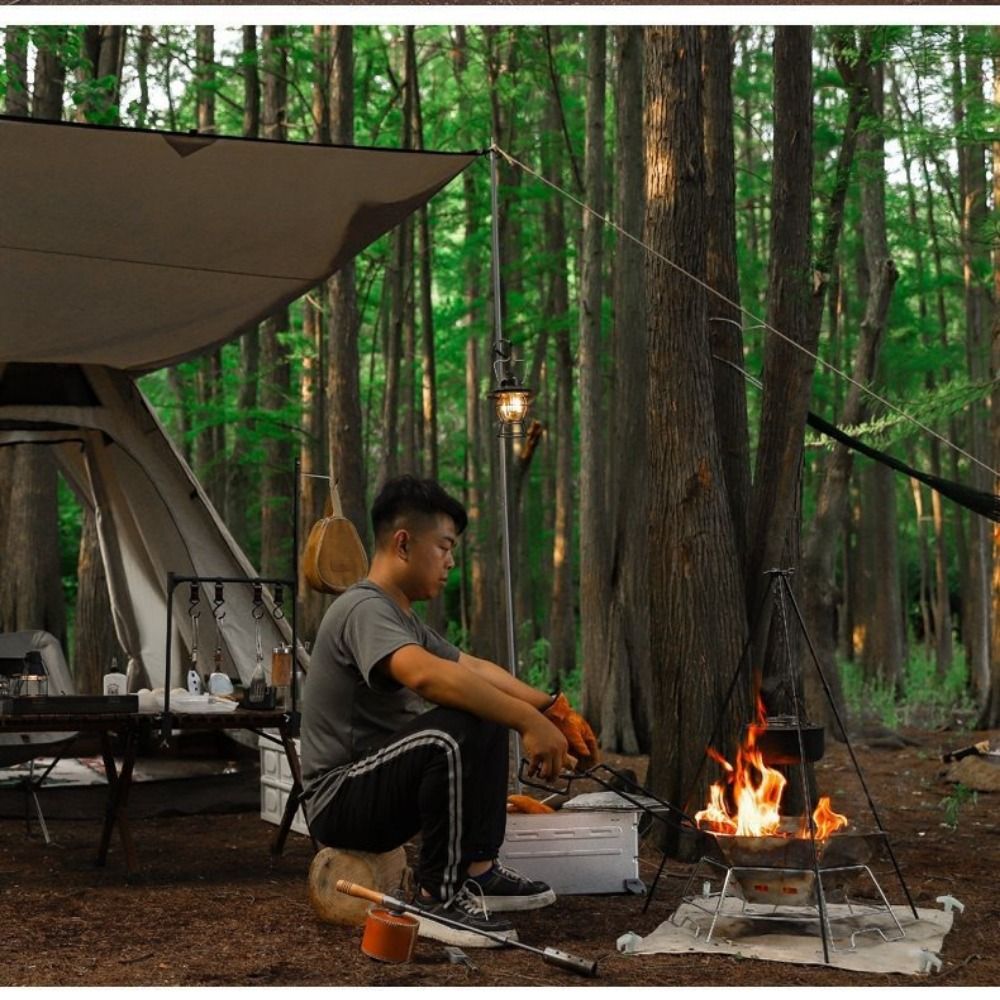 Tripé Portátil para Camping co - Camping Cooking Pot Tripod avaliação e preço